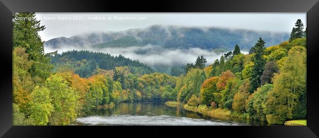 Autumn Colours and the River Tay at Dunkeld Framed Print by Navin Mistry