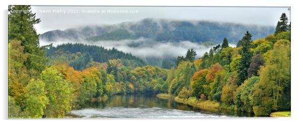 Autumn Colours and the River Tay at Dunkeld Acrylic by Navin Mistry