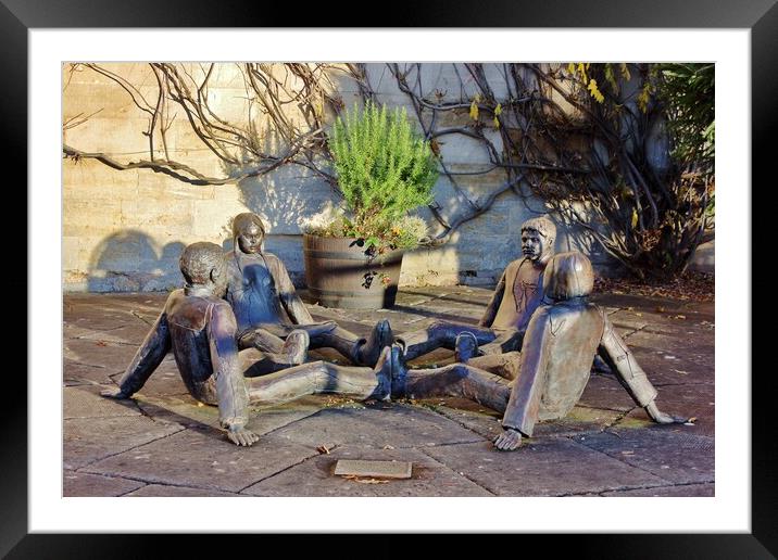 Touching Souls Sculpture Tewkesbury Framed Mounted Print by Susan Snow