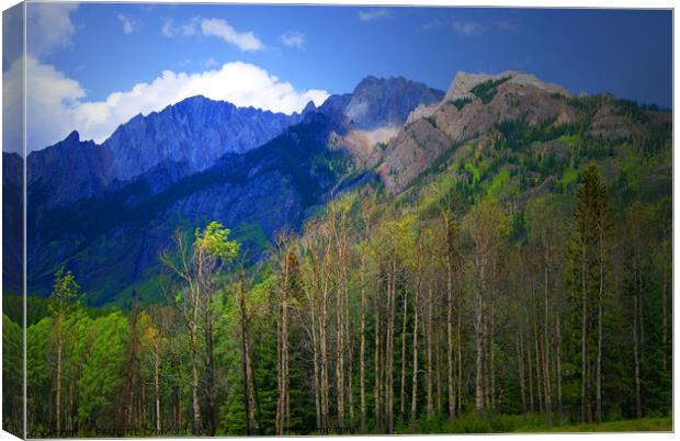 Bold Rocky Mountains Colourful and Dramatic in Canada Canvas Print by PAULINE Crawford