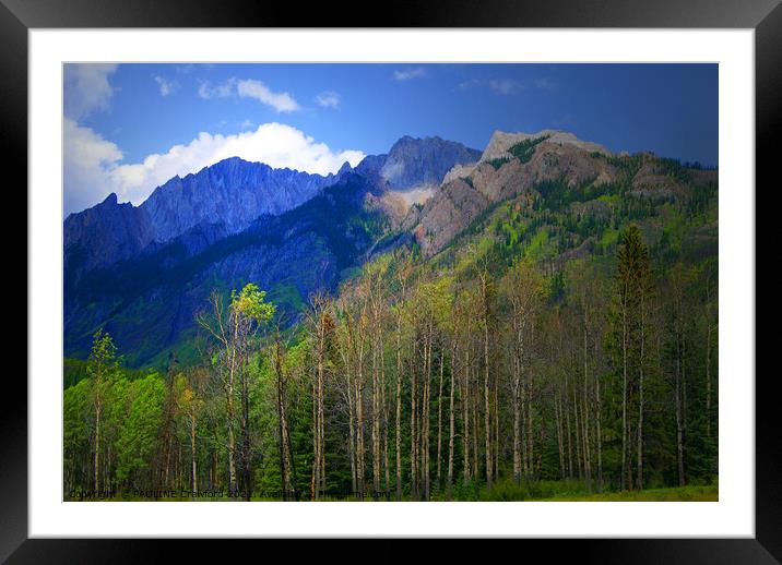 Bold Rocky Mountains Colourful and Dramatic in Canada Framed Mounted Print by PAULINE Crawford