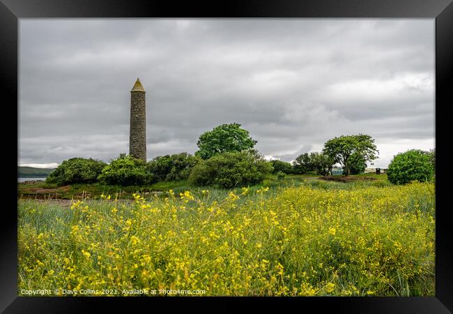 Outdoor fieldBattle of Largs Pencil Monument in Largs on the west coast of Scotland Framed Print by Dave Collins