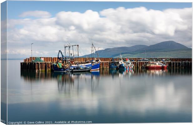 Outdoor Boats in the harbour, Carradale, Argyll and Bute, Scotland Canvas Print by Dave Collins