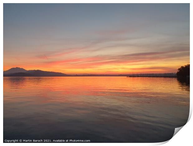 Lake Zug Sunset  Print by Martin Baroch
