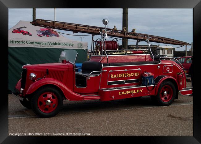 Dursley Fire Engine. Framed Print by Mark Ward