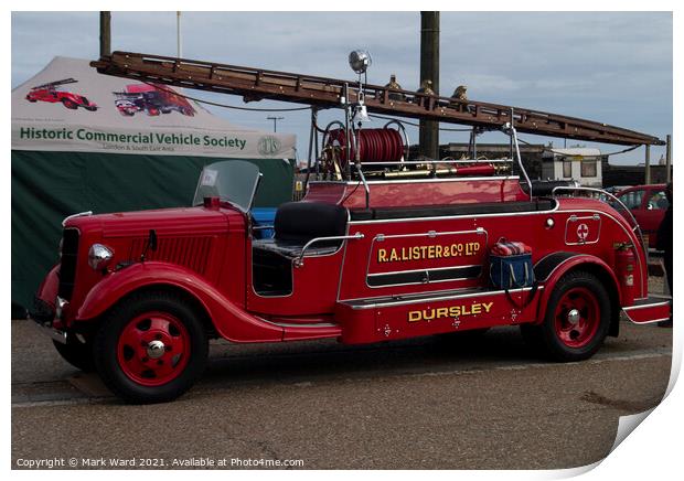 Dursley Fire Engine. Print by Mark Ward