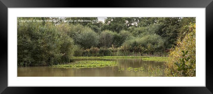 Bookham  Common pond panorama Framed Mounted Print by Kevin White