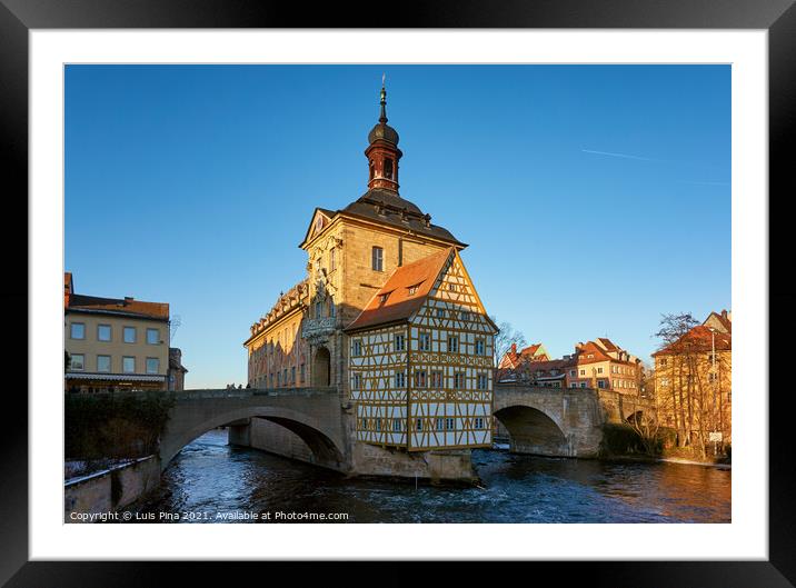 Bamberg Alte Rathaus Old City Hall on a sunny day Framed Mounted Print by Luis Pina