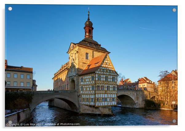 Bamberg Alte Rathaus Old City Hall on a sunny day Acrylic by Luis Pina