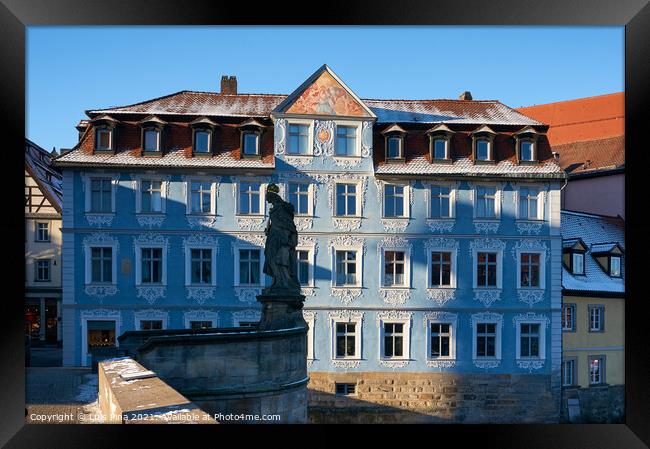 Traditional German Houses in Bamberg Framed Print by Luis Pina