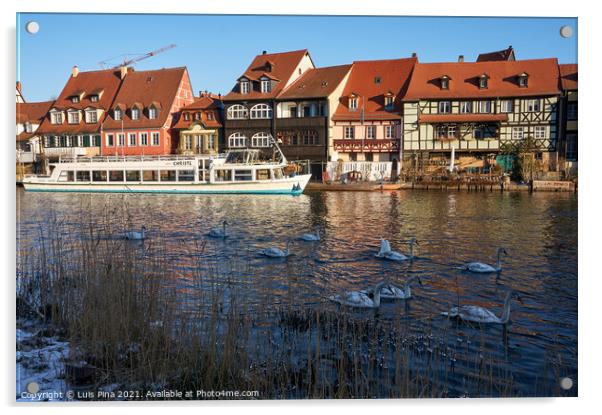 Traditional German Houses in Bamberg Acrylic by Luis Pina
