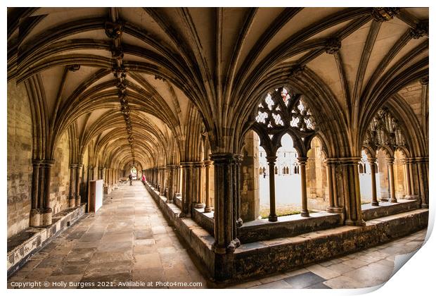 Norwich Cathedral's Unrivalled Cloisters Print by Holly Burgess