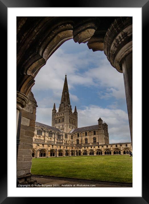 Norwich Cathedral through the Arch Norfolk  Framed Mounted Print by Holly Burgess