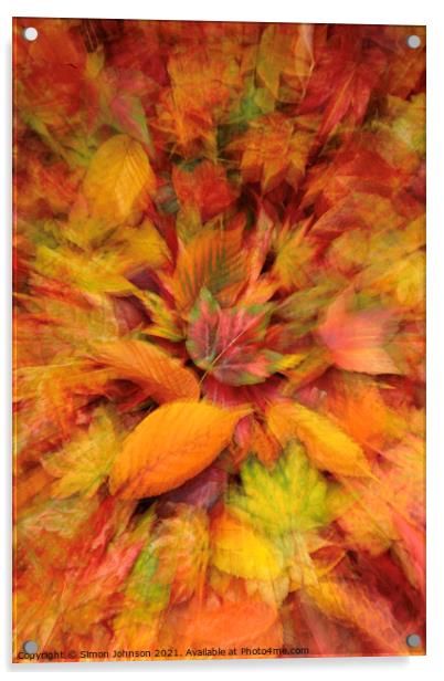 autumn  leaves Acrylic by Simon Johnson
