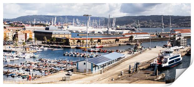 El Ferrol Docks, the navy are still based here Print by Holly Burgess