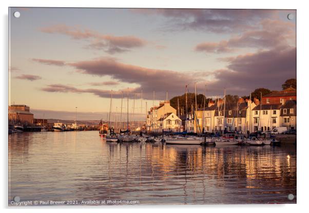 Weymouth Harbour at Sunset Acrylic by Paul Brewer