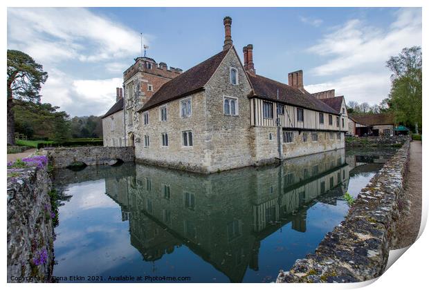 Ightham Mote Reflections Print by Fiona Etkin