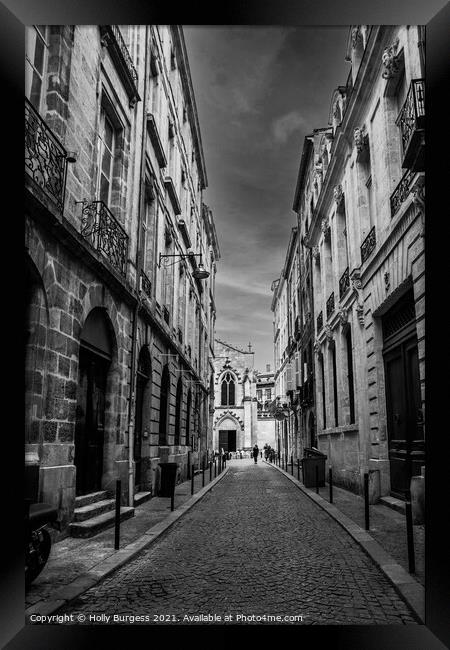 Bordeaux France Black and white street life Framed Print by Holly Burgess