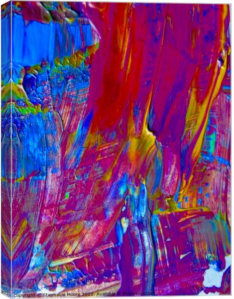 Abstract in blue and red Canvas Print by Stephanie Moore