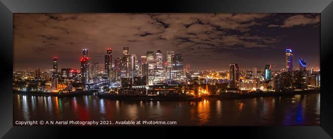Canary Wharf Skyline Framed Print by A N Aerial Photography
