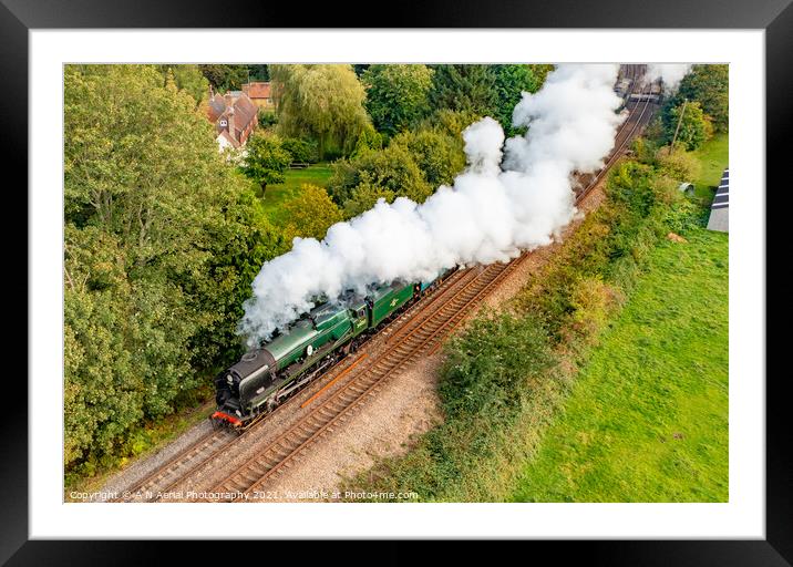 Sir Keith Park steam train Framed Mounted Print by A N Aerial Photography