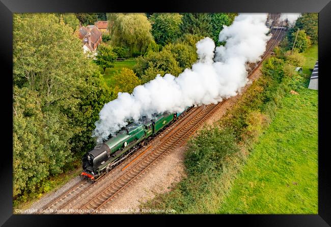 Sir Keith Park steam train Framed Print by A N Aerial Photography