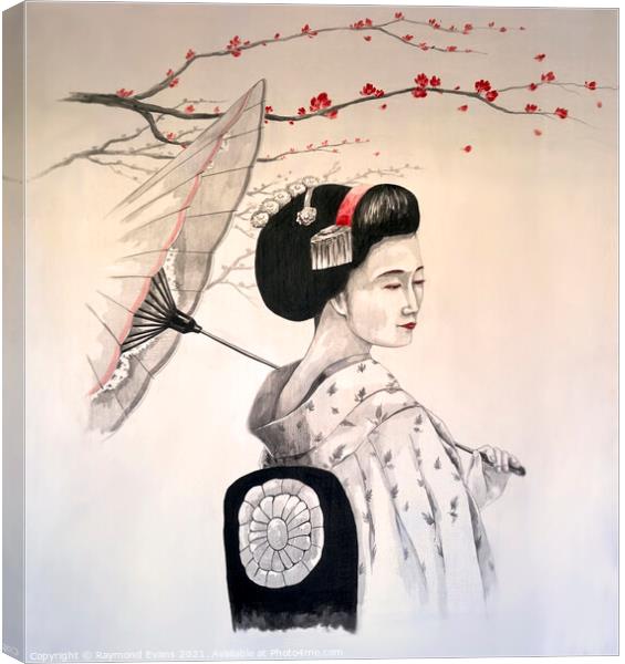 Geisha art Canvas Print by Raymond Evans