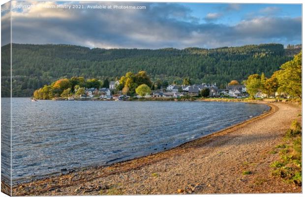A view of the Kenmore and the banks of Loch Tay Canvas Print by Navin Mistry