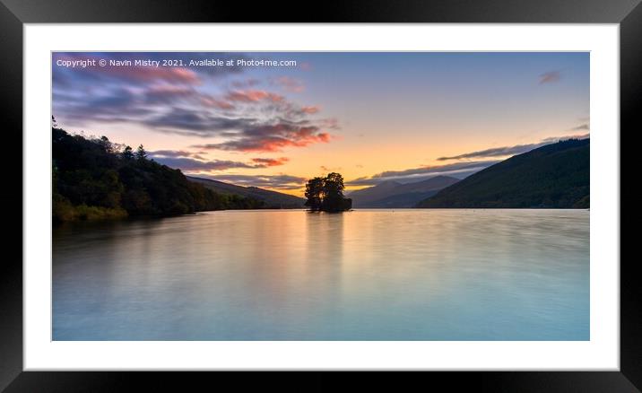 Sunset on Loch Tay at at Kenmore Perthshire Framed Mounted Print by Navin Mistry