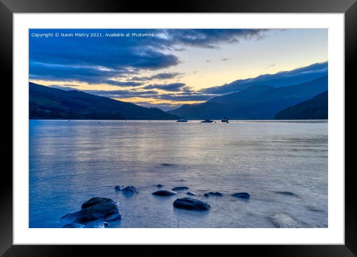 Dusk on Loch Tay at Kenmore Perthshire Framed Mounted Print by Navin Mistry
