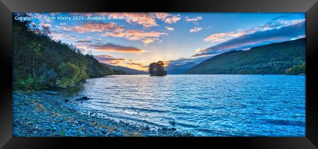 A beautiful sunset on Loch Tay at Kenmore Perthshire.  Framed Print by Navin Mistry