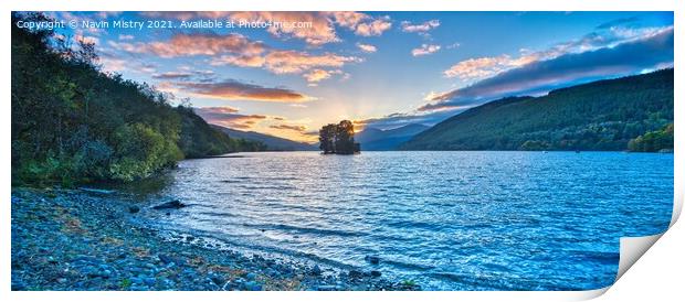 A beautiful sunset on Loch Tay at Kenmore Perthshire.  Print by Navin Mistry