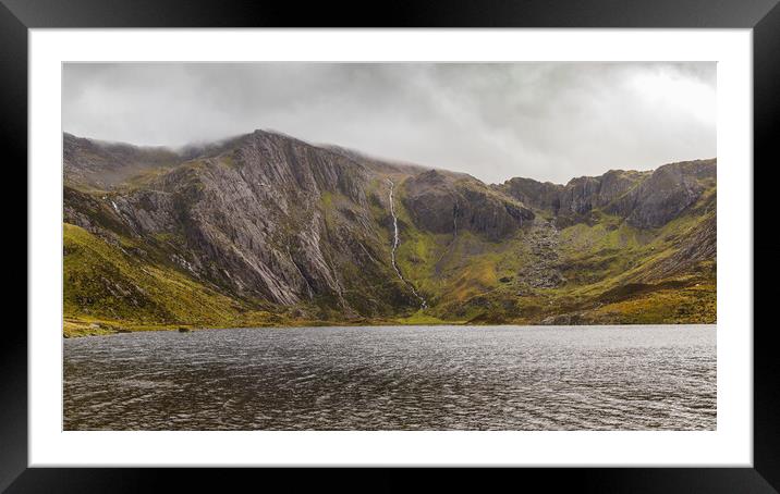 Sunshine and showers at Lake Idwal Framed Mounted Print by Jason Wells