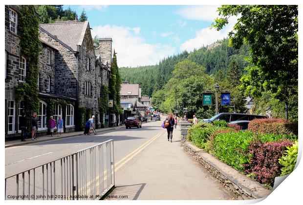 Betws-y-Coed, Wales. Print by john hill