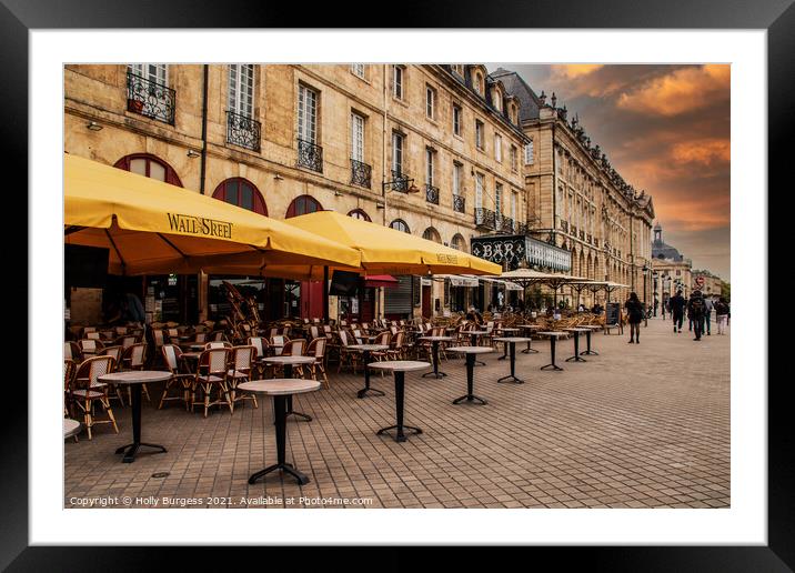 Twilight Ambience in Bordeaux Café Framed Mounted Print by Holly Burgess
