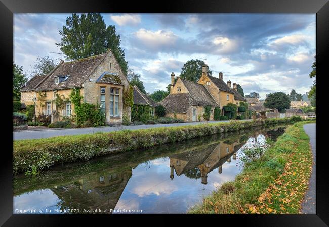  Reflections at Lower Slaughter, Cotswolds Framed Print by Jim Monk