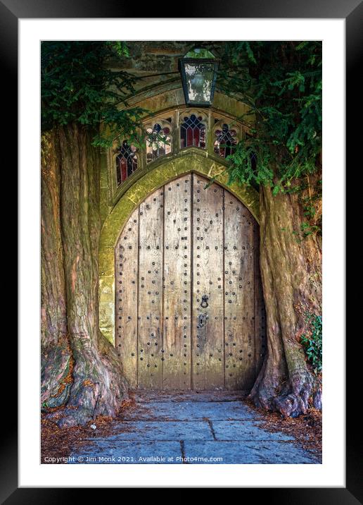 Doorway to St Edward's Church, Stow-on-the-Wold Framed Mounted Print by Jim Monk