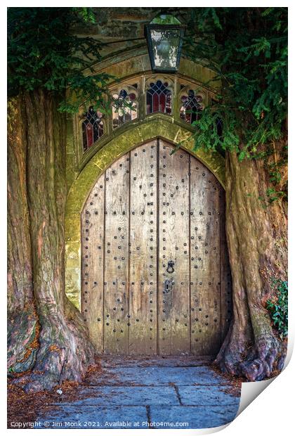 Doorway to St Edward's Church, Stow-on-the-Wold Print by Jim Monk