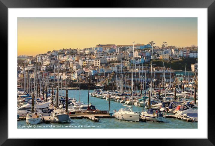 Sunrise in Brixham Framed Mounted Print by Simon Marlow