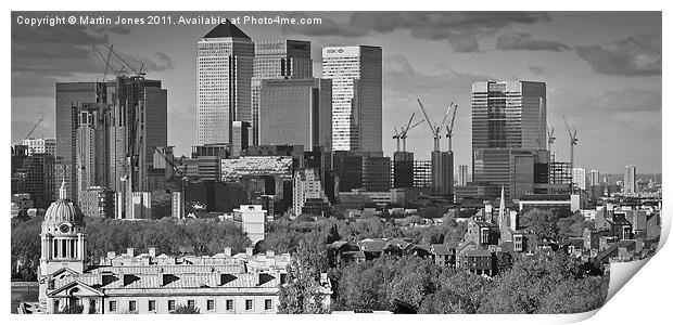 Canary Wharf from Greenwich Print by K7 Photography