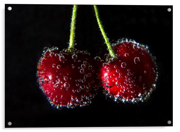 Fizzy cherries Acrylic by Fiona Etkin