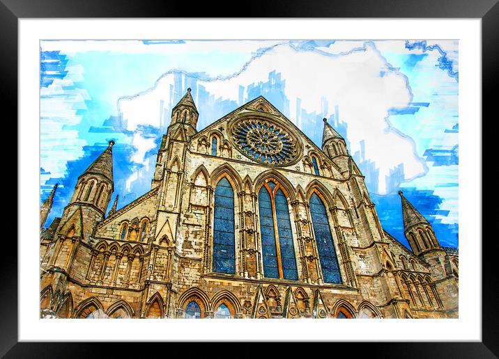 York Minster Sketch Framed Mounted Print by Picture Wizard
