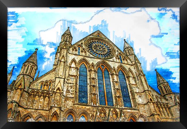 York Minster Sketch Framed Print by Picture Wizard