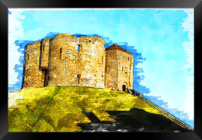 York Castle - Sketch Framed Print by Picture Wizard