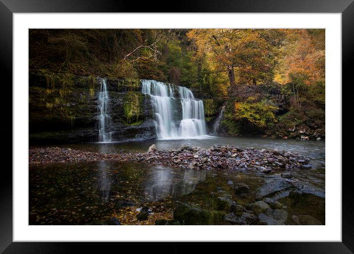 Autumn at Waterfall country Framed Mounted Print by Leighton Collins
