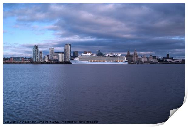 Anthen of the SEAS   On  Departure   From  Liverpool    Waterfront .   17/Oct/2021 Print by Alexander Pemberton