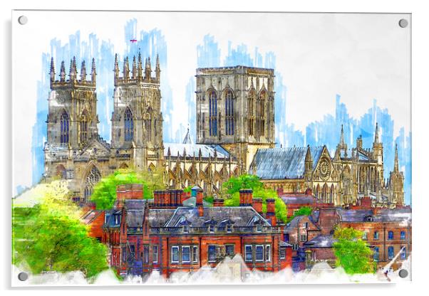 York Minster - Sketch Acrylic by Picture Wizard