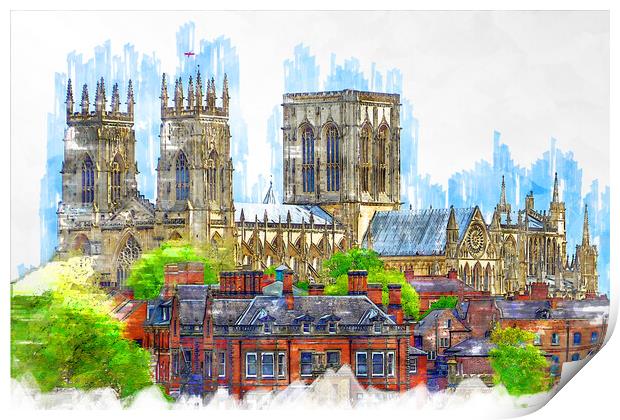 York Minster - Sketch Print by Picture Wizard