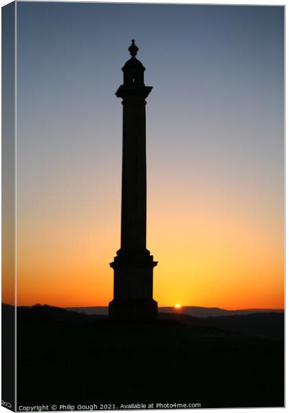 Monument In Somerset Canvas Print by Philip Gough