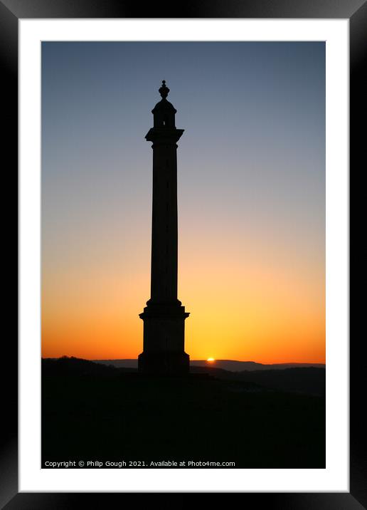Monument In Somerset Framed Mounted Print by Philip Gough